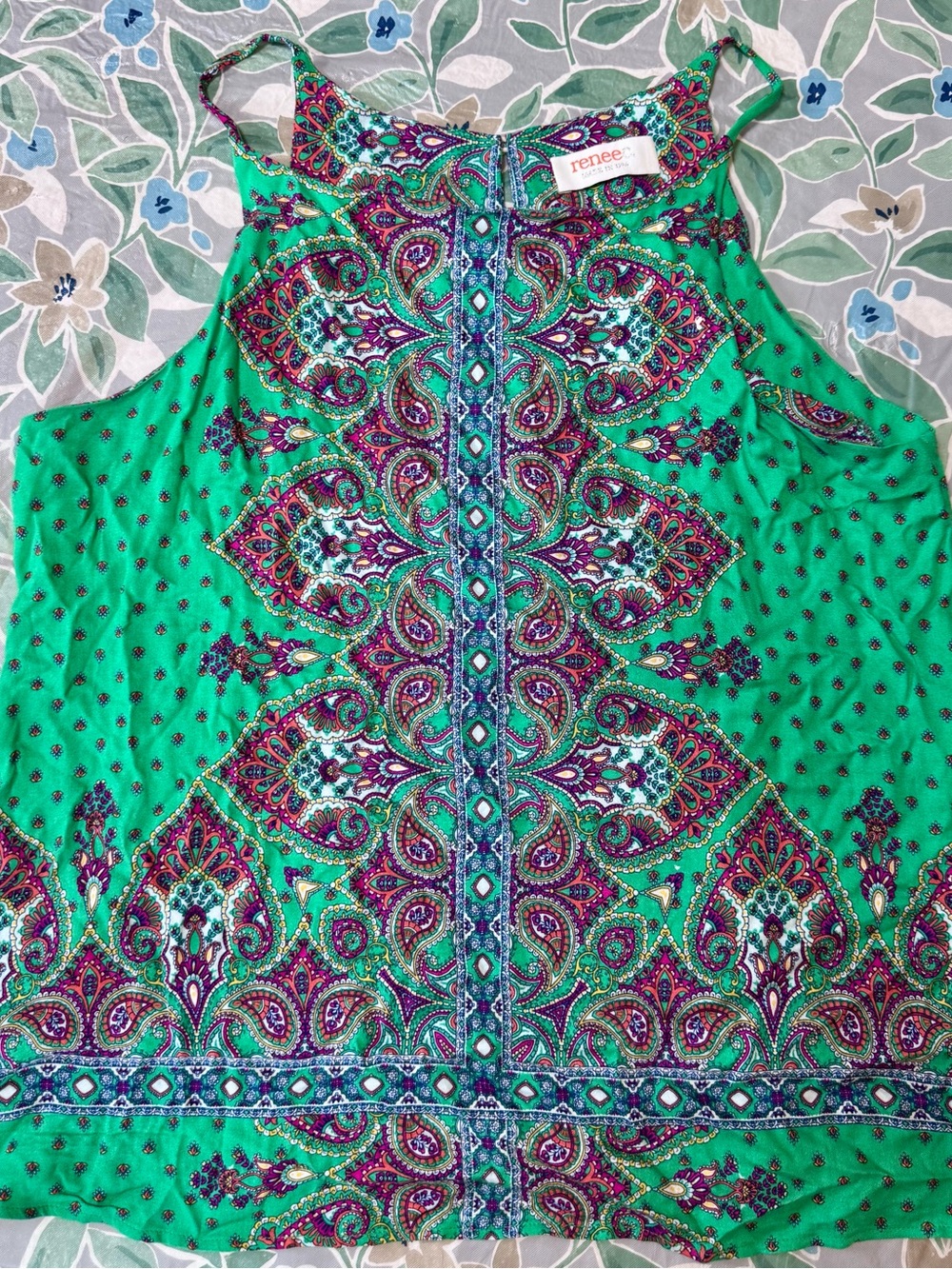 Renee C. Green Paisley-Print Sleeveless Camisole